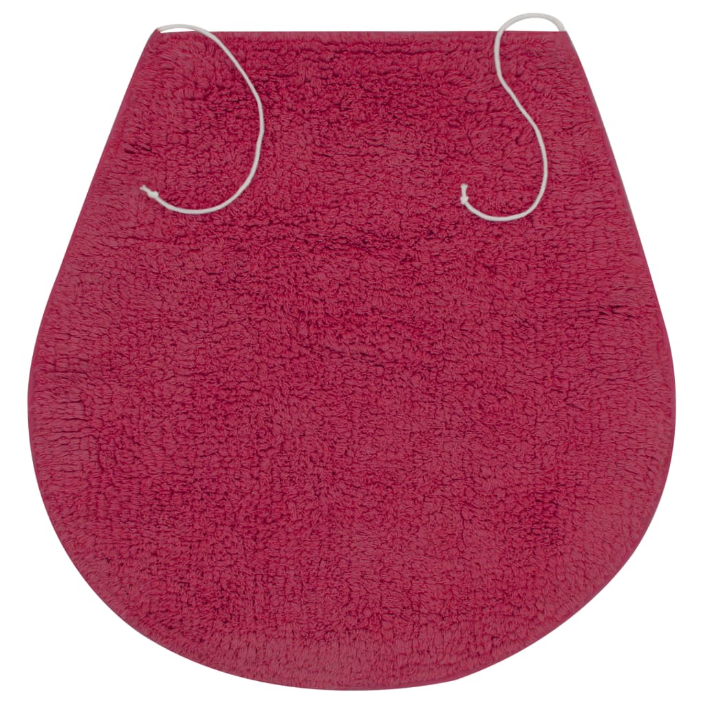 Bathroom Mat Set 3 Pieces Fabric Fuchsia