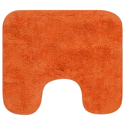 Bathroom Mat Set 3 Pieces Fabric Orange