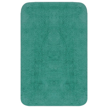 Bathroom Mat Set 3 Pieces Fabric Turquoise