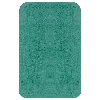 Bathroom Mat Set 3 Pieces Fabric Turquoise