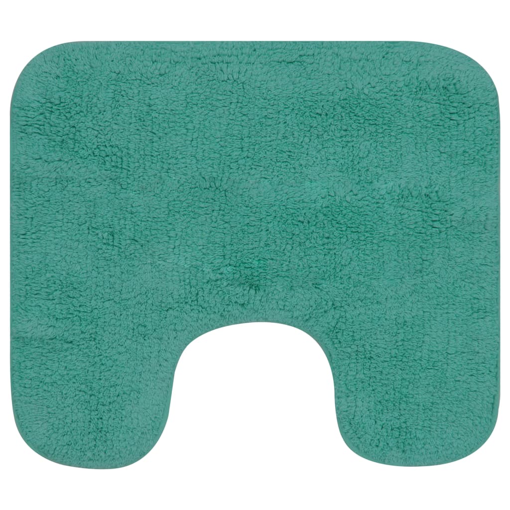 Bathroom Mat Set 3 Pieces Fabric Turquoise