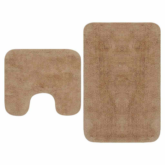 Bath Mat Set | Beige | 100% cotton | 63 x 93 cm, 44 x 52 cm