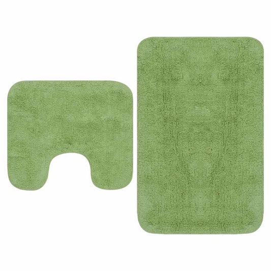 Bath Mat Set | Green | 100% Cotton | 63 x 93 cm | Bath Mat Set