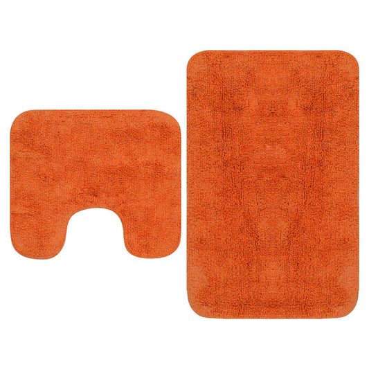 Bath Mat Set | Orange | Cotton | 63 x 93 cm, 44 x 52 cm | Bath Mat Set