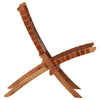 Folding Chair Crossed-Stripe Brown Real Leatheri