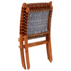 Folding Chair Crossed-Stripe Brown Real Leatheri