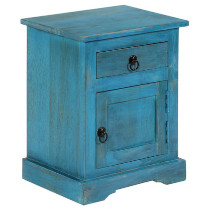 Bedside Table Solid Mango Wood 40x30x50 cm Blue