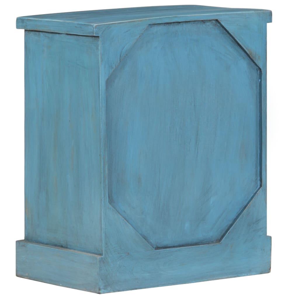 Bedside Table Solid Mango Wood 40x30x50 cm Blue