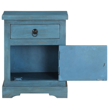 Bedside Table Solid Mango Wood 40x30x50 cm Blue