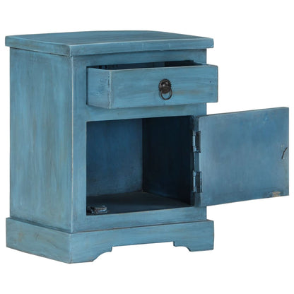 Bedside Table Solid Mango Wood 40x30x50 cm Blue