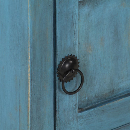 Bedside Table Solid Mango Wood 40x30x50 cm Blue