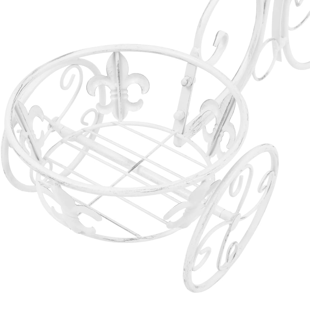 Plant Stand Antique white Metal Medium Decorative Inlays