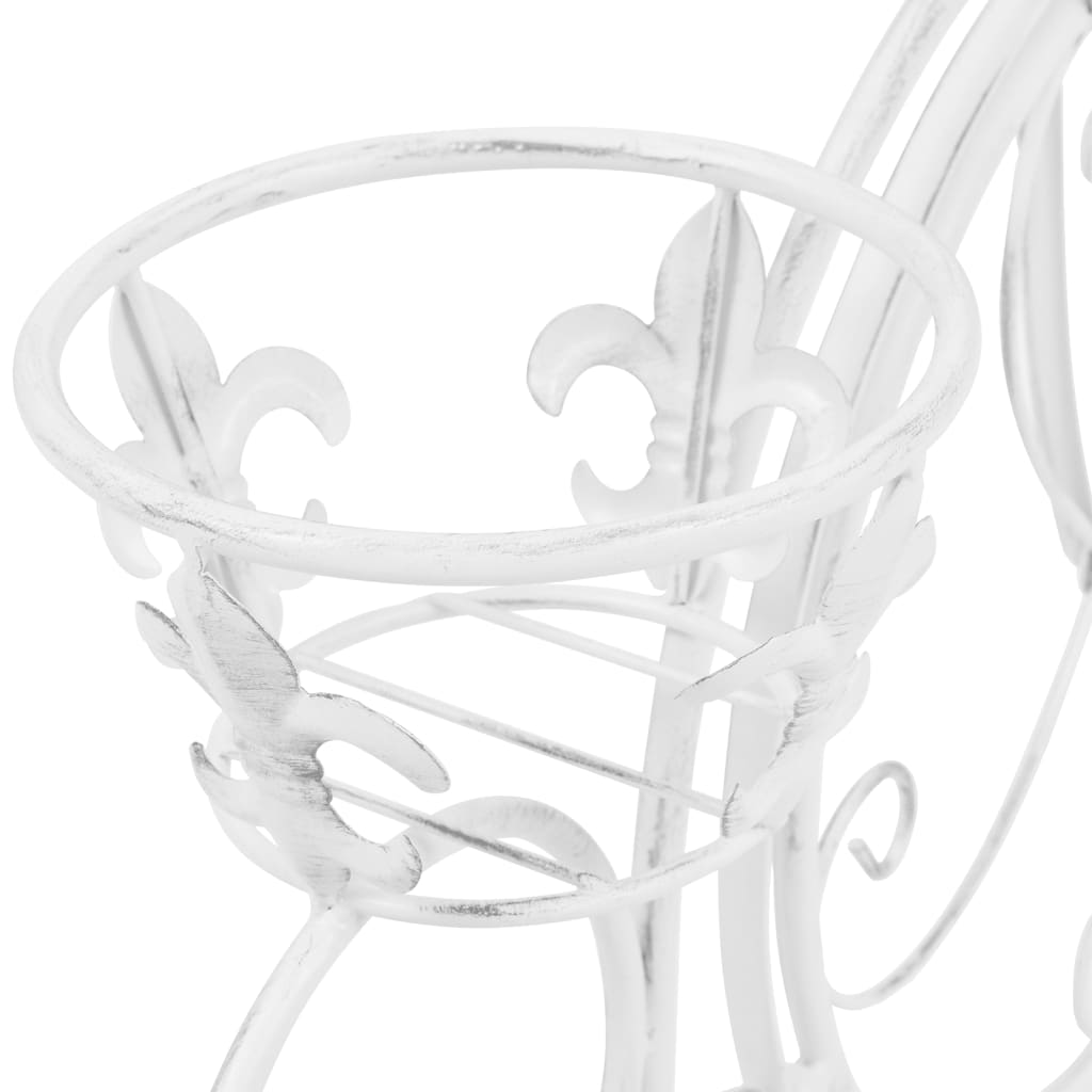 Plant Stand Antique white Metal Medium Decorative Inlays