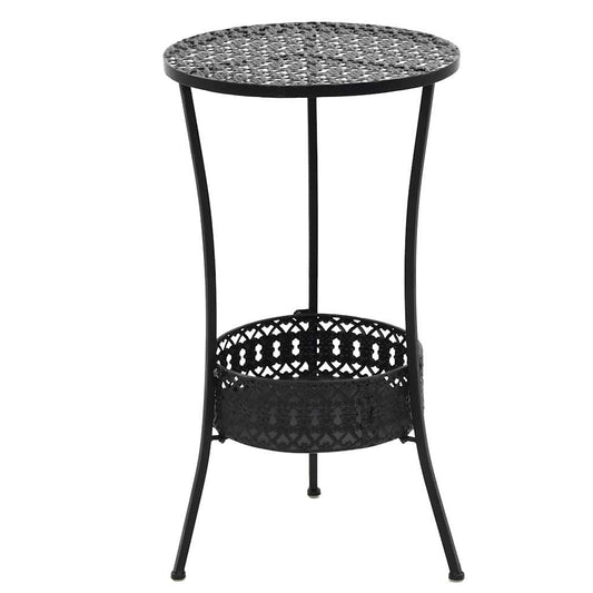Table | Black | Metal | Small | Bistro Table | Round | Vintage