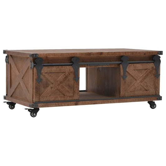 Coffee Table | Brown | Solid fir wood, MDF, steel | 91x51x38 cm
