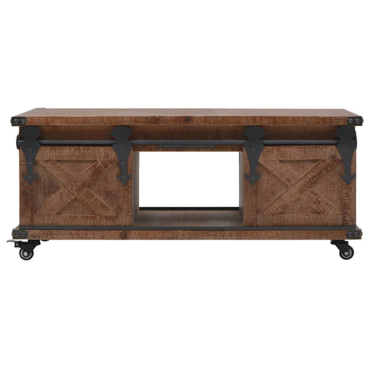 Coffee Table | Brown | Solid fir wood, MDF, steel | 91x51x38 cm