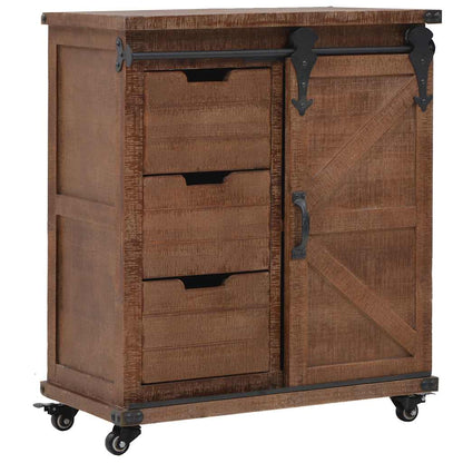 Storage Cabinet | Brown | Solid fir wood, MDF, steel | 64x33.5x75 cm