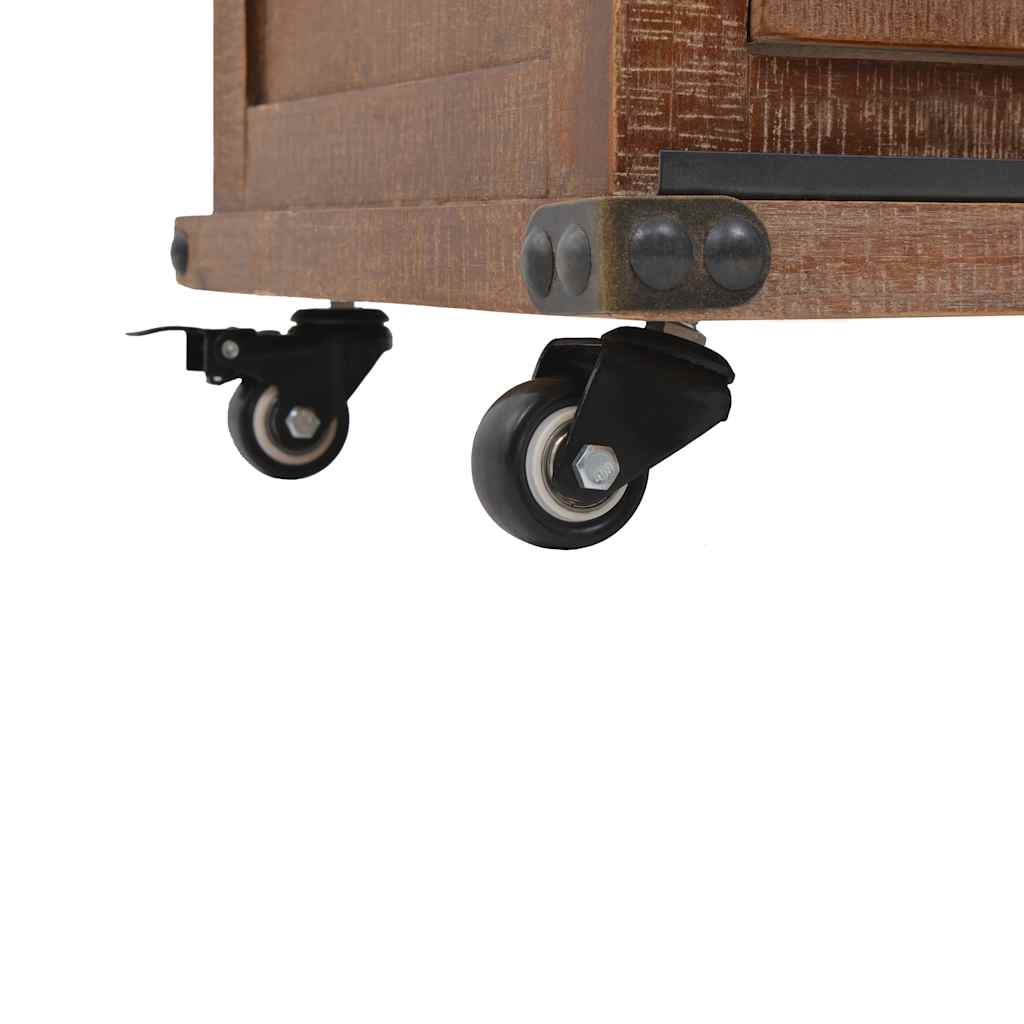 Storage Cabinet | Brown | Solid fir wood, MDF, steel | 64x33.5x75 cm
