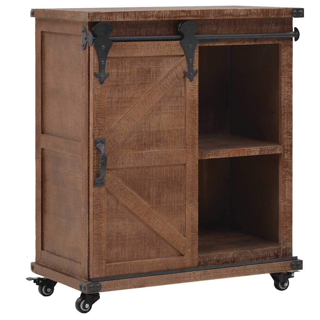 Storage Cabinet | Brown | Solid fir wood, MDF, steel | 64x33.5x75 cm