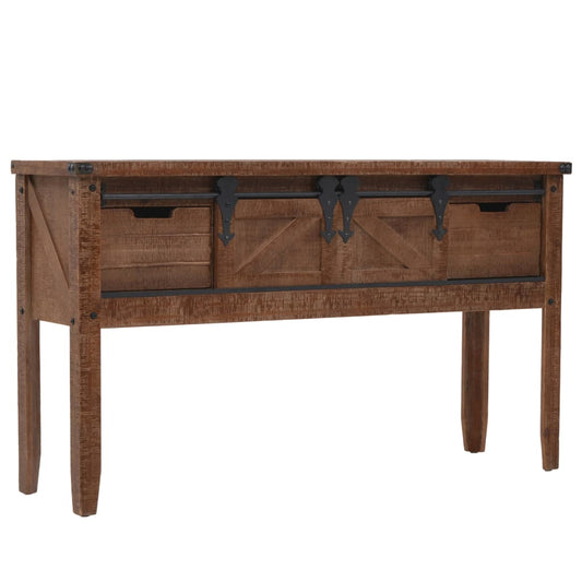 Console Table | Brown | Solid fir wood, MDF, steel | 131x35.5x75 cm