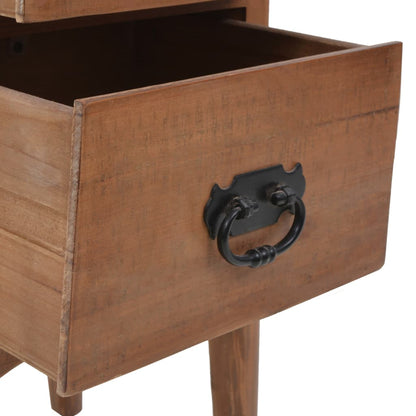 Bedside Cabinet | Brown | Solid Fir Wood | 40x29x68cm | Storage