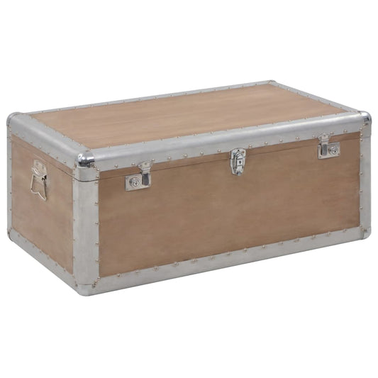 Storage Box | Brown | Solid fir wood, MDF, non-woven fabric, steel