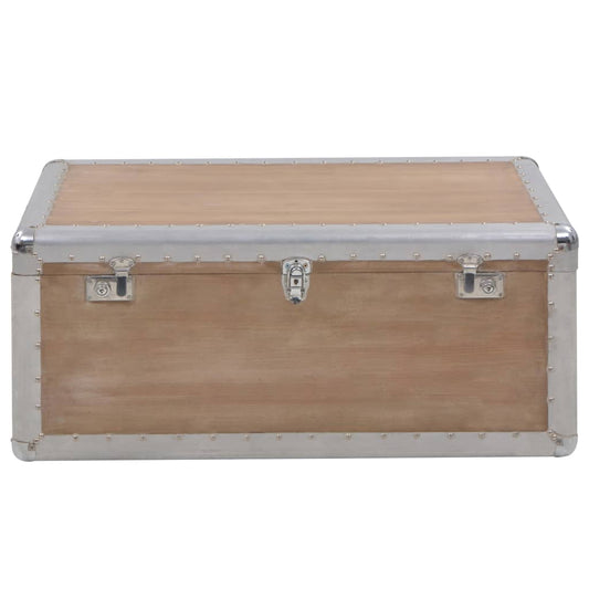 Storage Box | Brown | Solid fir wood, MDF, non-woven fabric, steel