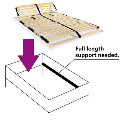 Bed Slatted Base | Natural wood | Solid beech wood frame, Birch slats