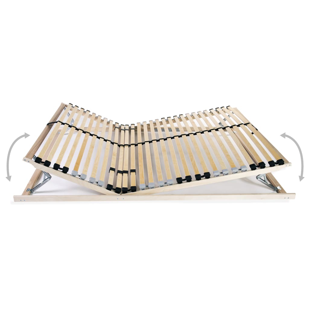 Slatted Bed Base without Mattress with 28 Slats 7 Zones 100x200 cm