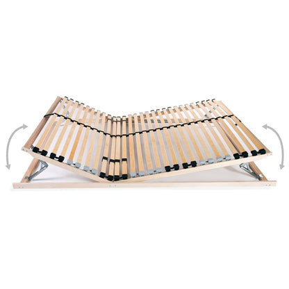 Slatted Bed Base without Mattress with 28 Slats 7 Zones 100x200 cm