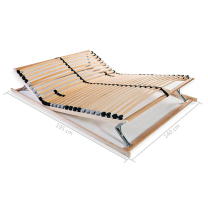 Slatted Bed Base without Mattress with 28 Slats 7 Zones 140x200 cm