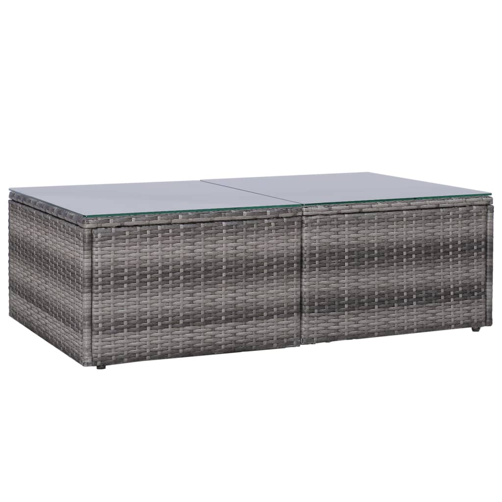 8 Piece Patio Lounge Set with Cushions Poly Rattan Gray
