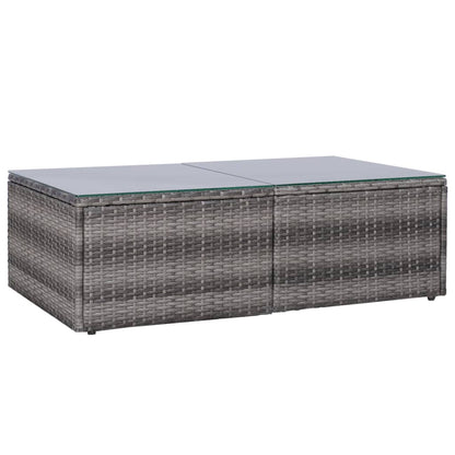 8 Piece Patio Lounge Set with Cushions Poly Rattan Gray