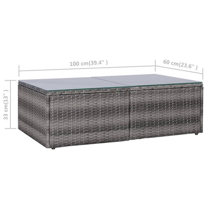 8 Piece Patio Lounge Set with Cushions Poly Rattan Gray