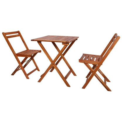 44015 vidaXL 3 Piece Folding Bistro Set Solid Acacia Wood