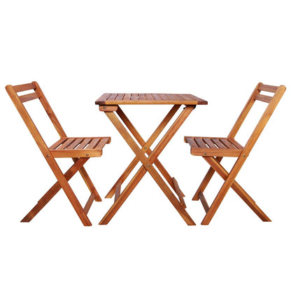 44015 vidaXL 3 Piece Folding Bistro Set Solid Acacia Wood