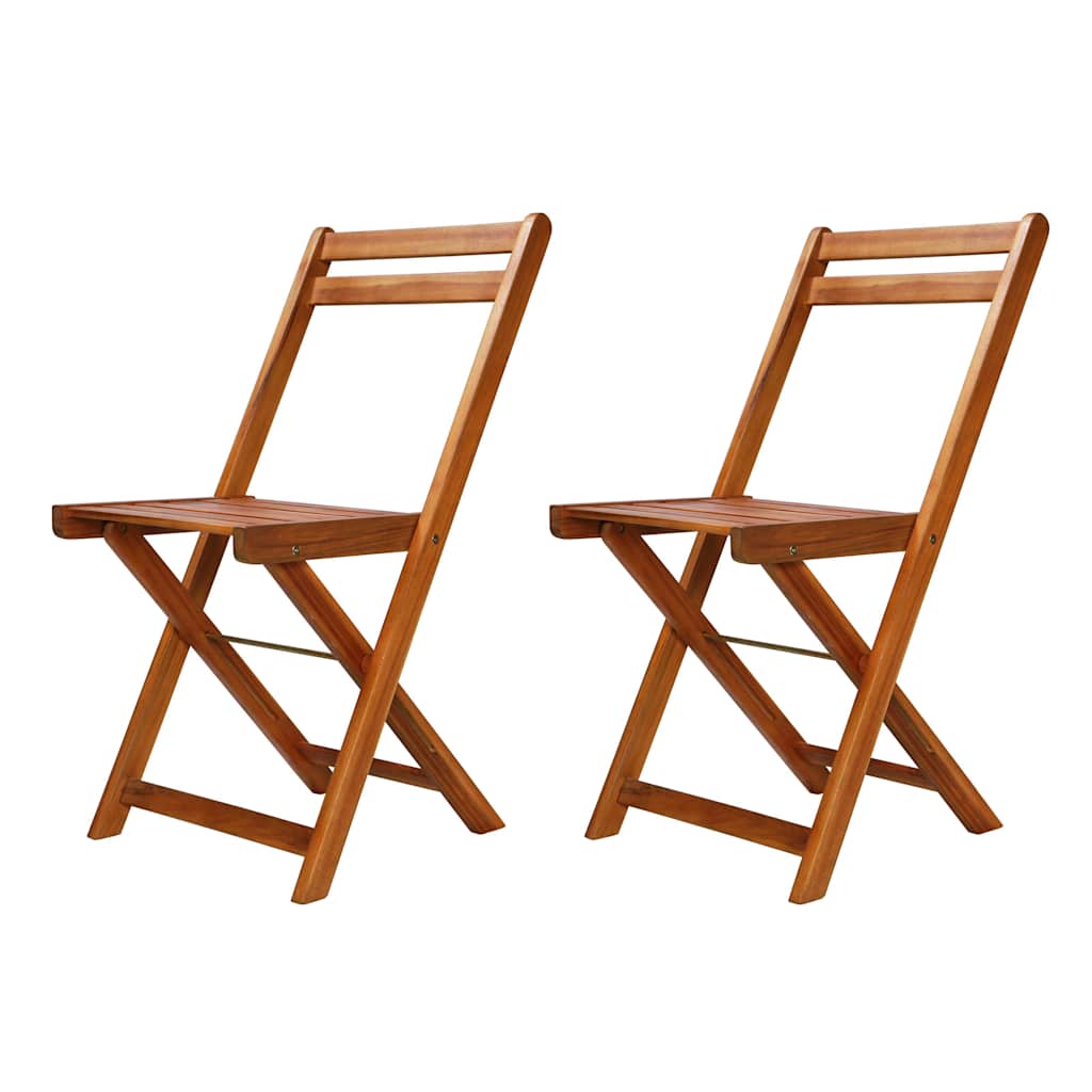 44015 vidaXL 3 Piece Folding Bistro Set Solid Acacia Wood