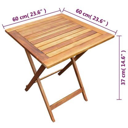 44015 vidaXL 3 Piece Folding Bistro Set Solid Acacia Wood