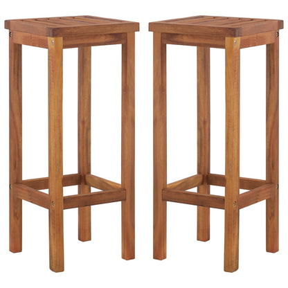 Bar Chairs 2 pcs Solid Acacia Wood