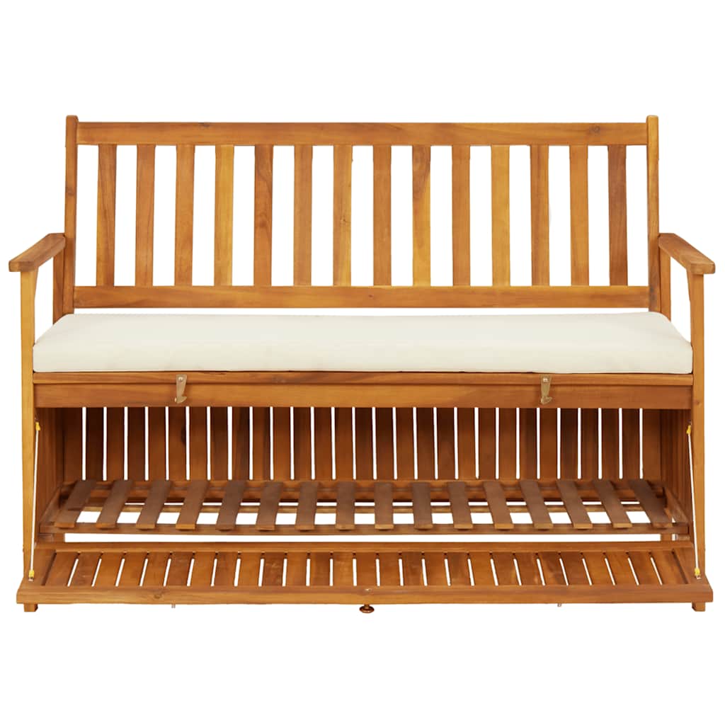 Patio Storage Bench Solid Acacia Wood 47.2"x24.8"x33.1
