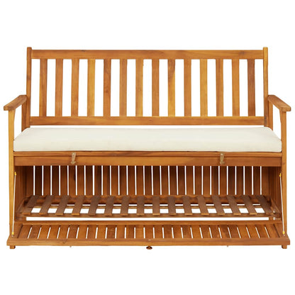 Patio Storage Bench Solid Acacia Wood 47.2"x24.8"x33.1