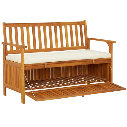 Patio Storage Bench Solid Acacia Wood 47.2"x24.8"x33.1
