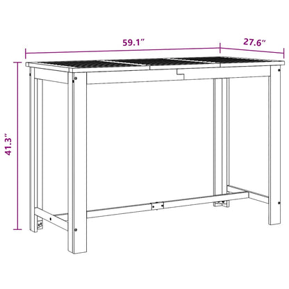 246665 vidaXL Bar Table Solid Acacia Wood 150x70x105 cm