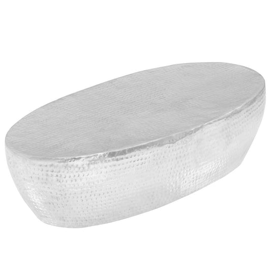 246506 vidaXL Coffee Table Hammered Silver 100x50x28 cm Aluminium