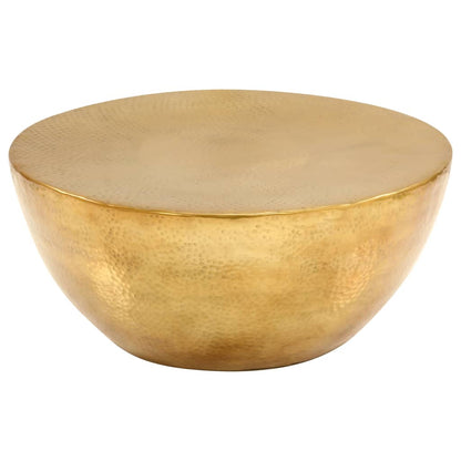 Coffee Table Hammered Aluminium 70x30 cm Brass