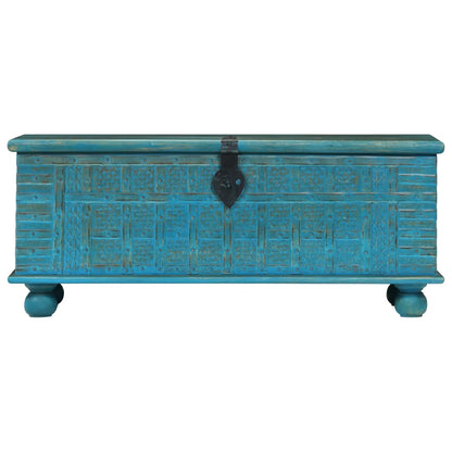 Storage Chest Solid Mango Wood Blue 100x40x41 cm