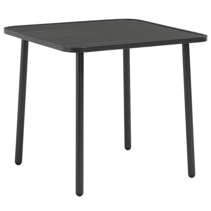 Steel Dining Set | Dark grey | E-coated steel, powder-coated steel