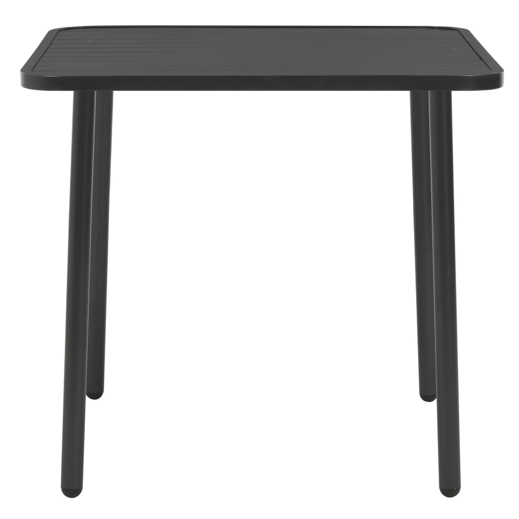 Steel Dining Set | Dark grey | E-coated steel, powder-coated steel