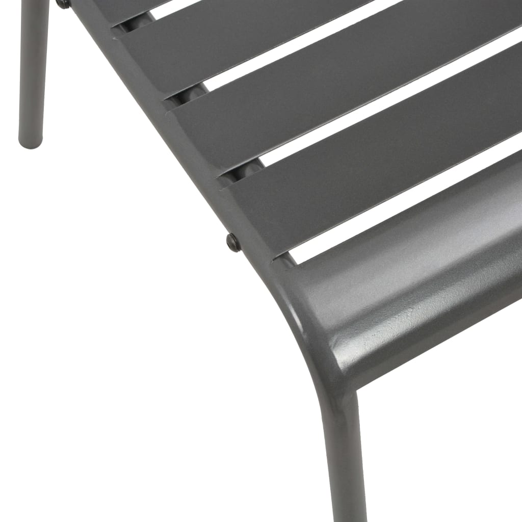 Steel Dining Set | Dark grey | E-coated steel, powder-coated steel