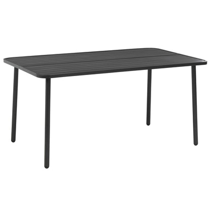 Steel Dining Set | Dark grey | E-coated and powder-coated steel